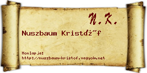 Nuszbaum Kristóf névjegykártya